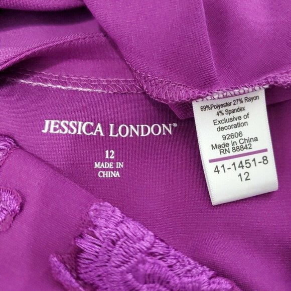 Jessica London Top Size 12 Mesh Embroidered NWT - Picture 5 of 7